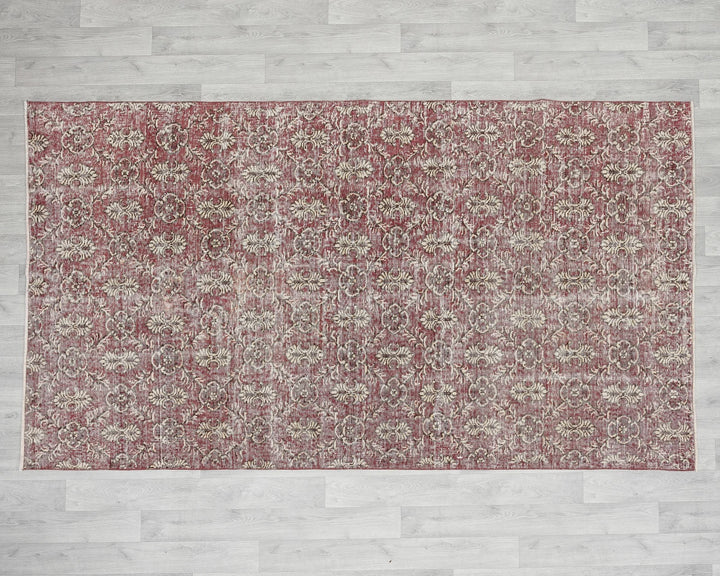Red Turkish Oushak Rug 5' x 8' 7" Hand-Knotted | No. VR42124