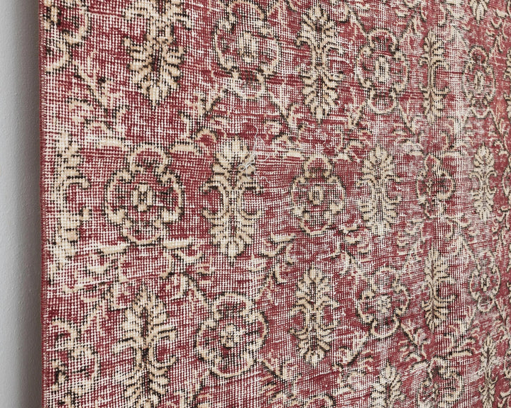 Red Turkish Oushak Rug 5' x 8' 7" Hand-Knotted | No. VR42124
