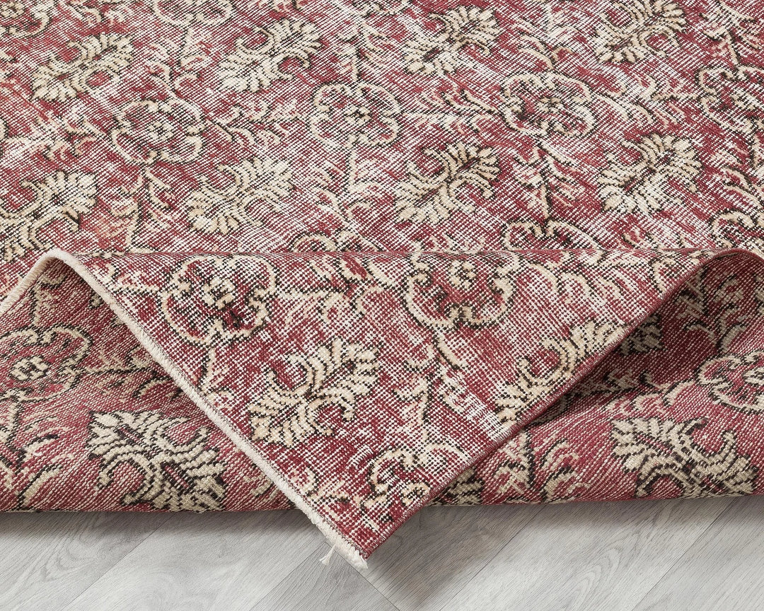 Red Turkish Oushak Rug 5' x 8' 7" Hand-Knotted | No. VR42124
