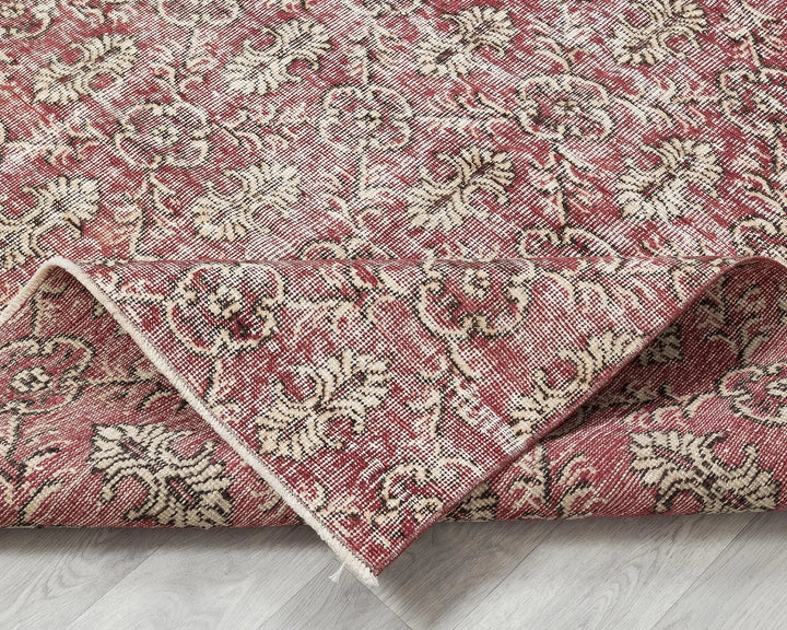 Red Turkish Oushak Rug 5' x 8' 7" Hand-Knotted | No. VR42124