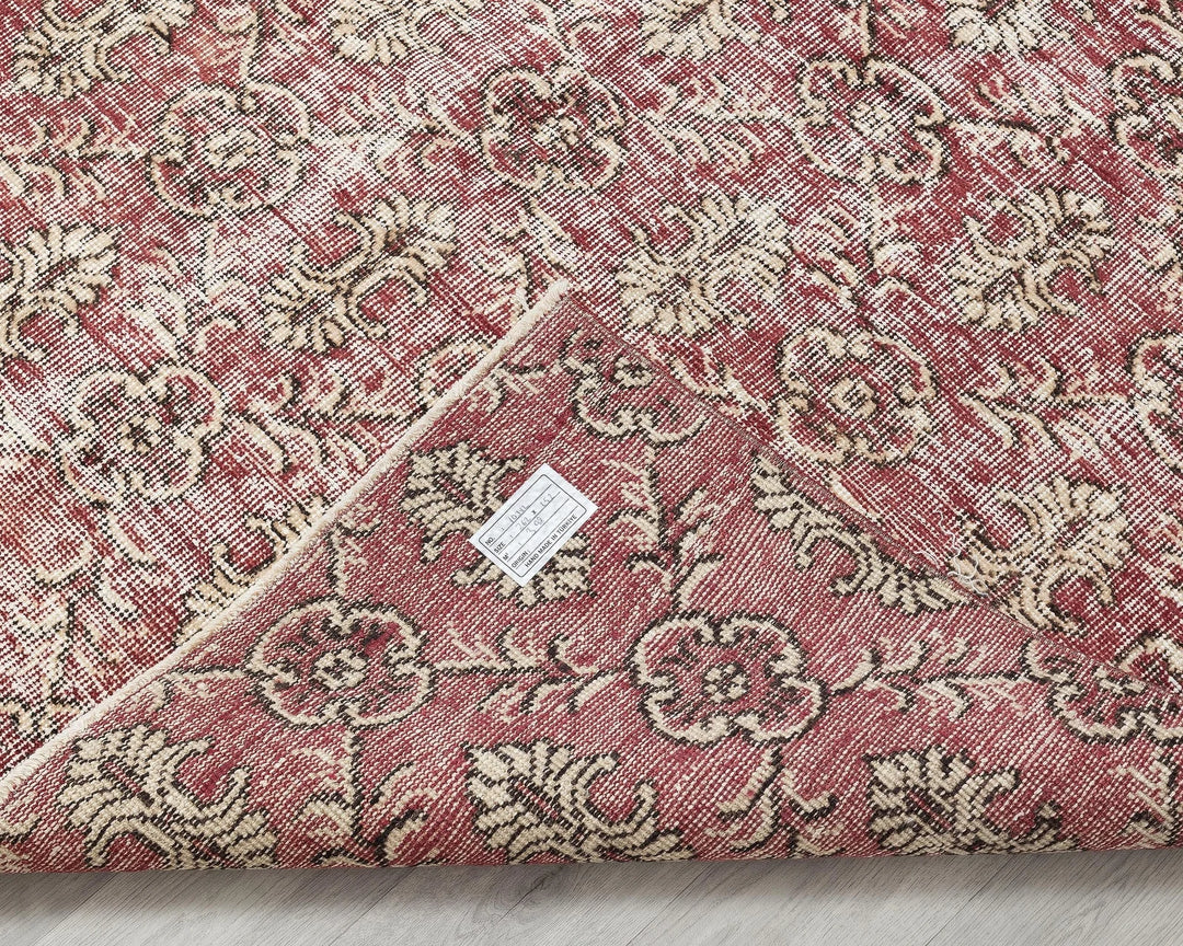 Red Turkish Oushak Rug 5' x 8' 7" Hand-Knotted | No. VR42124