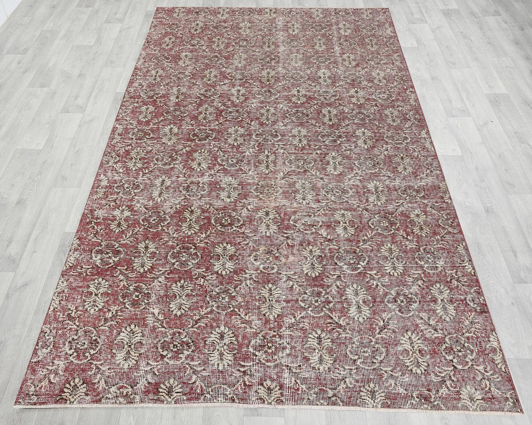 Red Turkish Oushak Rug 5' x 8' 7" Hand-Knotted | No. VR42124