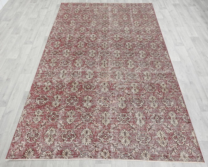 Red Turkish Oushak Rug 5' x 8' 7" Hand-Knotted | No. VR42124