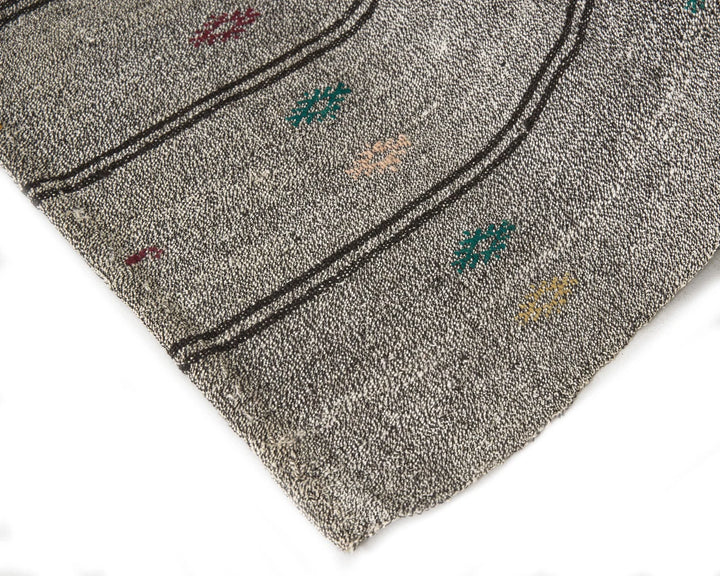Gray Kilim Rug 6' 3" x 7' 9" | No. VR42236