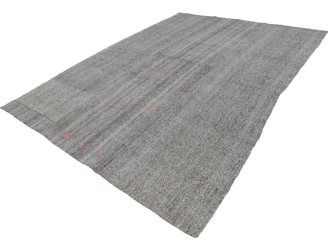 Gray Turkish Kilim Rug 11' 4" x 8' 4" Flat-Weave | No. VR42344