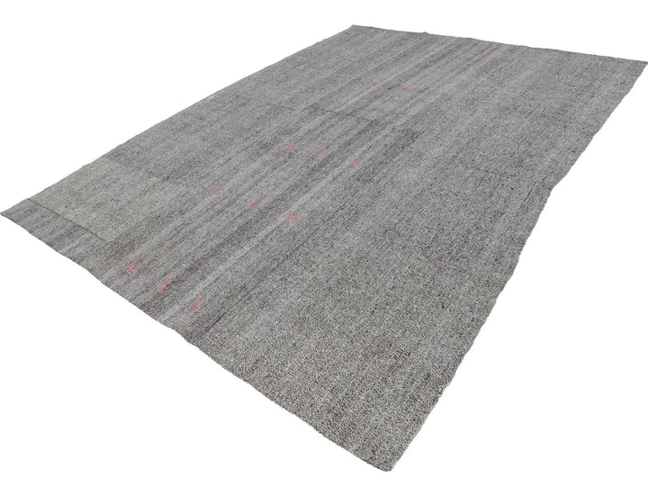 Gray Turkish Kilim Rug 11' 4" x 8' 4" Flat-Weave | No. VR42344