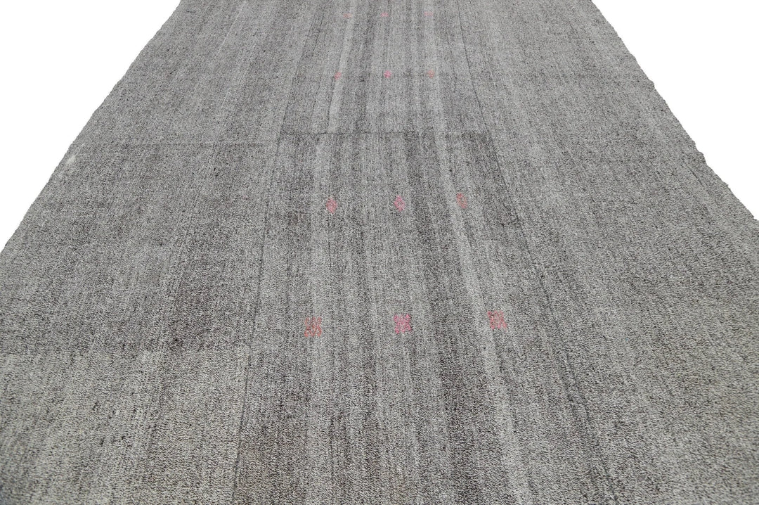 Gray Turkish Kilim Rug 11' 4" x 8' 4" Flat-Weave | No. VR42344