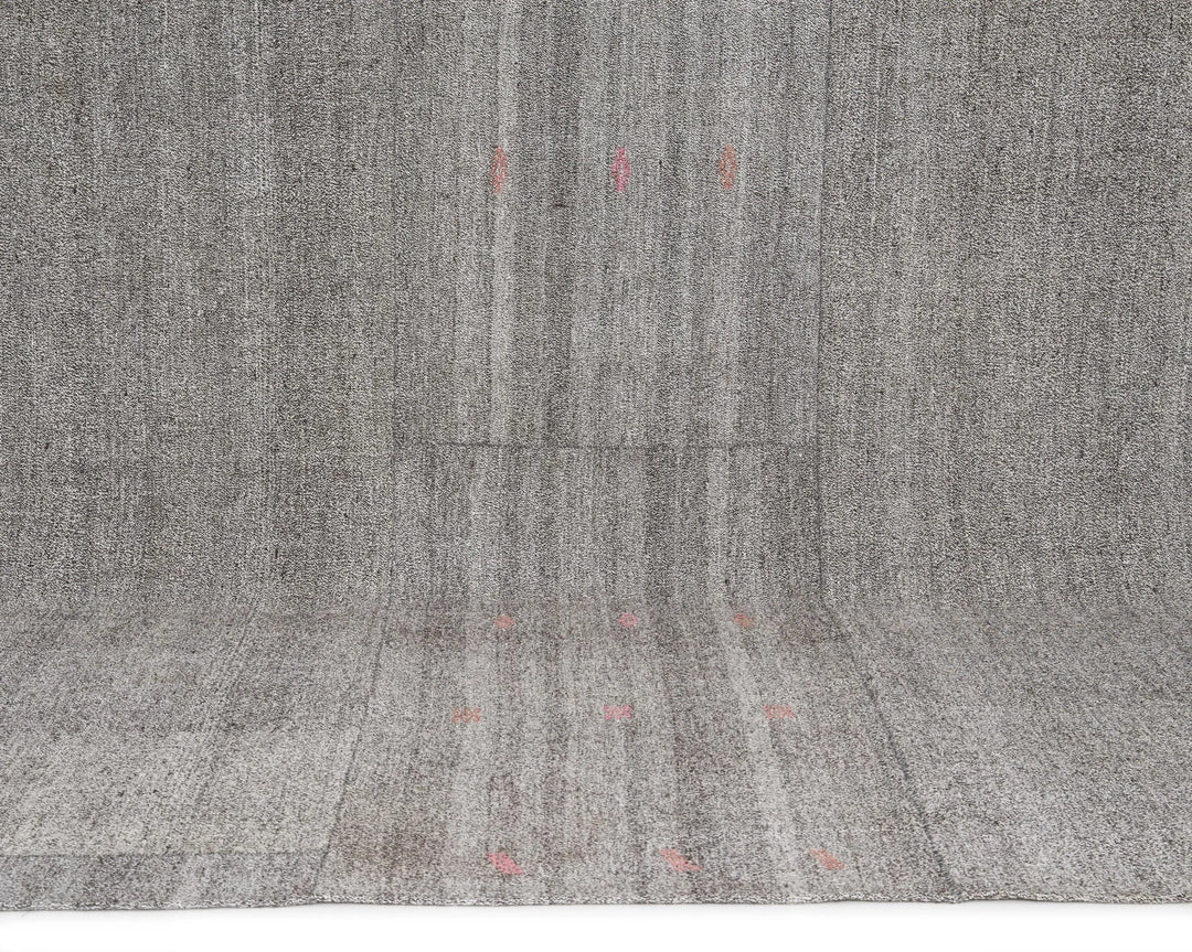 Gray Turkish Kilim Rug 11' 4" x 8' 4" Flat-Weave | No. VR42344