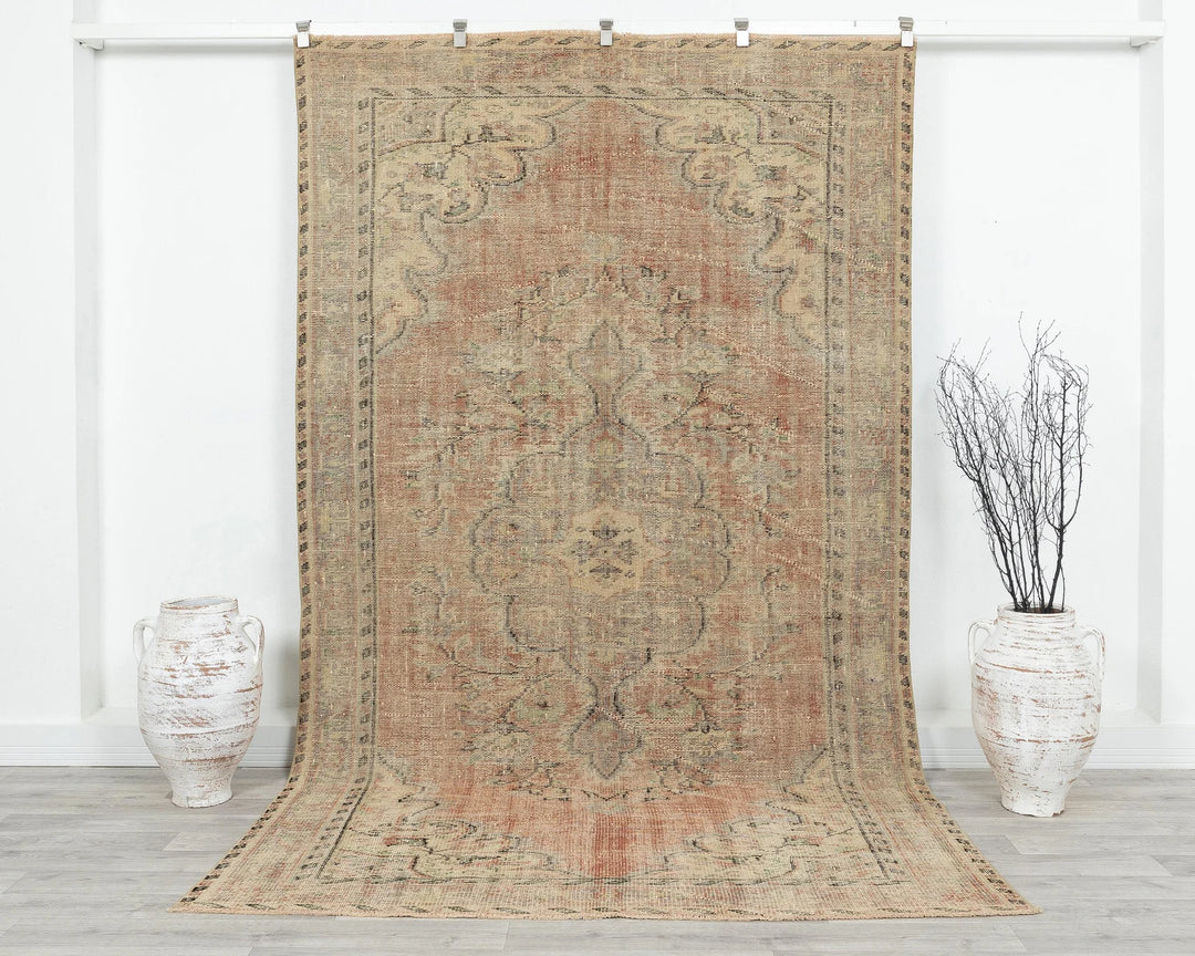 Multicolor Turkish Oushak Rug 5' 8" x 9' 6" Hand-Knotted | No. VR42392