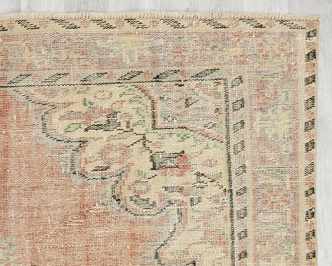 Multicolor Turkish Oushak Rug 5' 8" x 9' 6" Hand-Knotted | No. VR42392