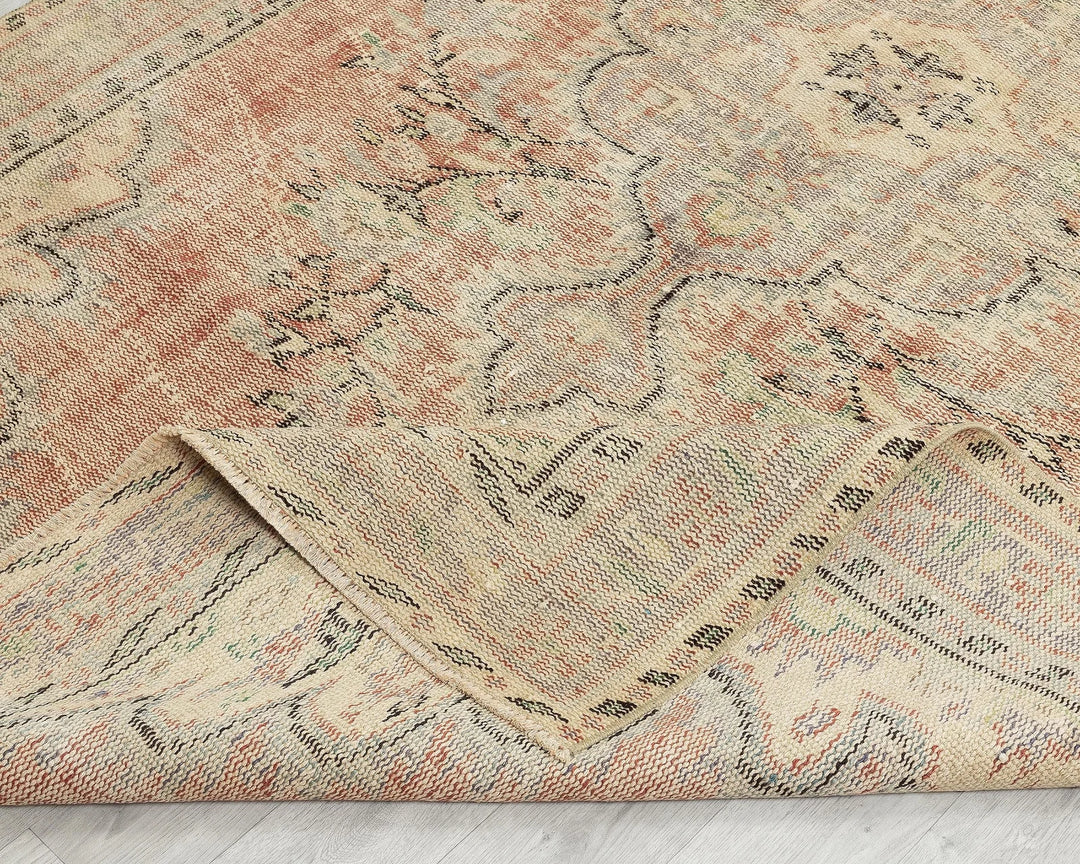Multicolor Turkish Oushak Rug 5' 8" x 9' 6" Hand-Knotted | No. VR42392