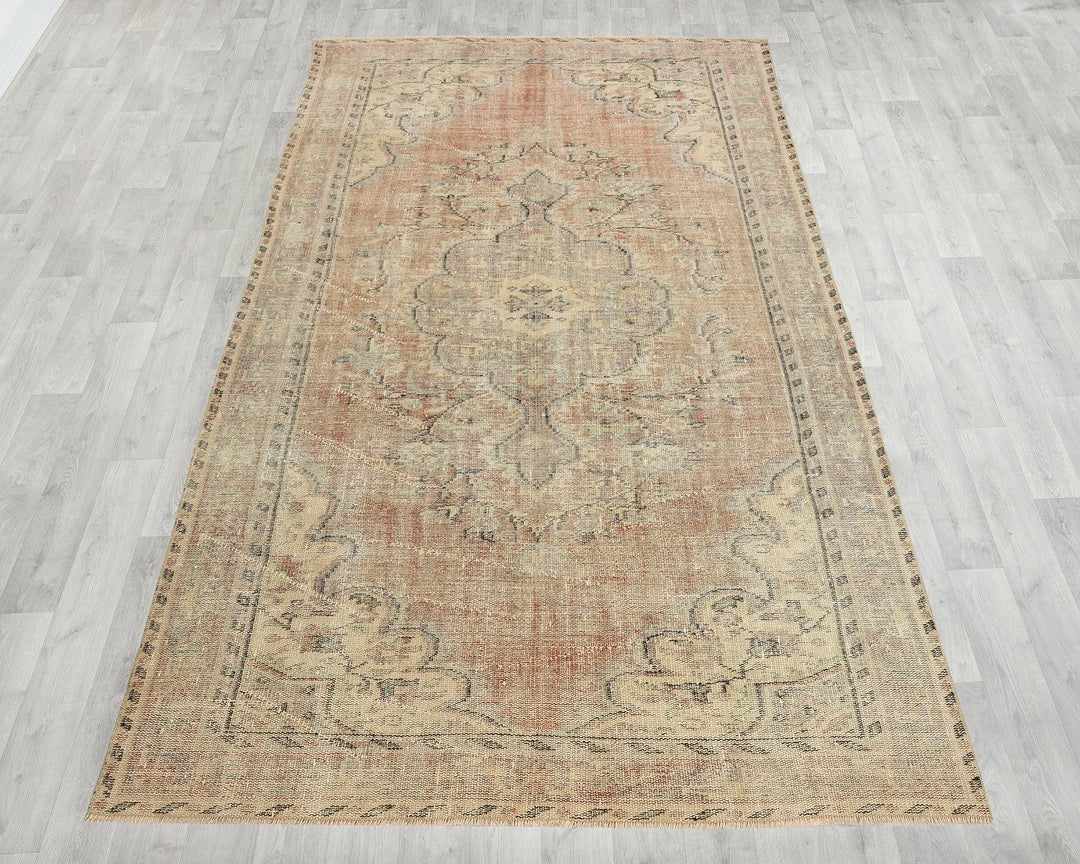 Multicolor Turkish Oushak Rug 5' 8" x 9' 6" Hand-Knotted | No. VR42392