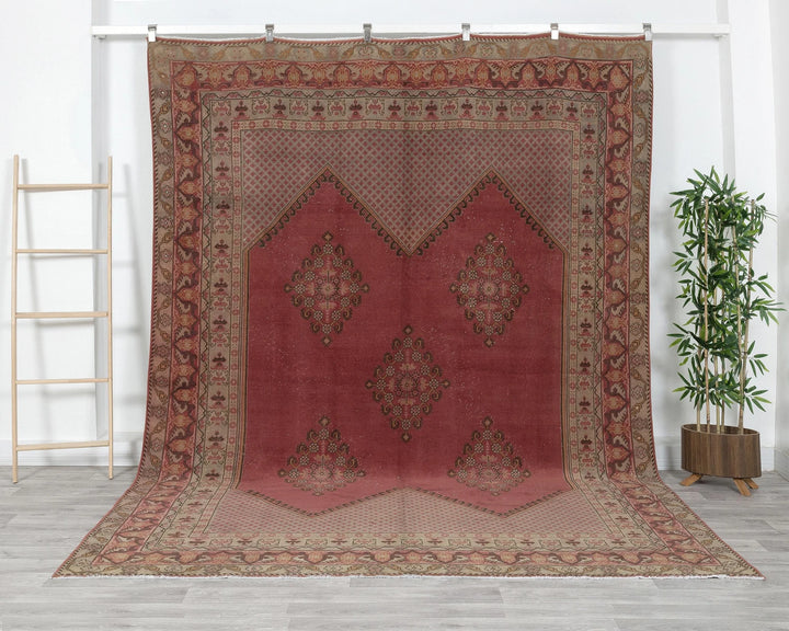 Pink Turkish Oushak Rug 7' 10" x 10' 10" Hand-Knotted | No. VR42434
