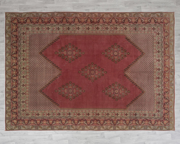 Pink Turkish Oushak Rug 7' 10" x 10' 10" Hand-Knotted | No. VR42434
