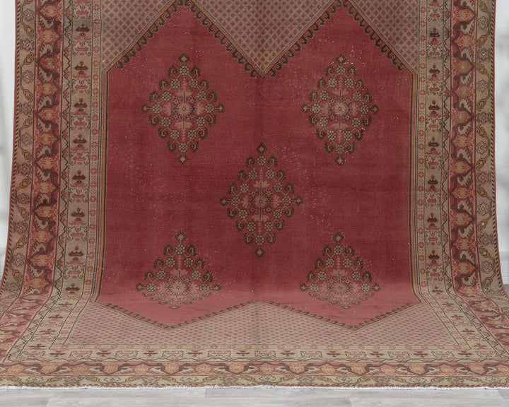 Pink Turkish Oushak Rug 7' 10" x 10' 10" Hand-Knotted | No. VR42434