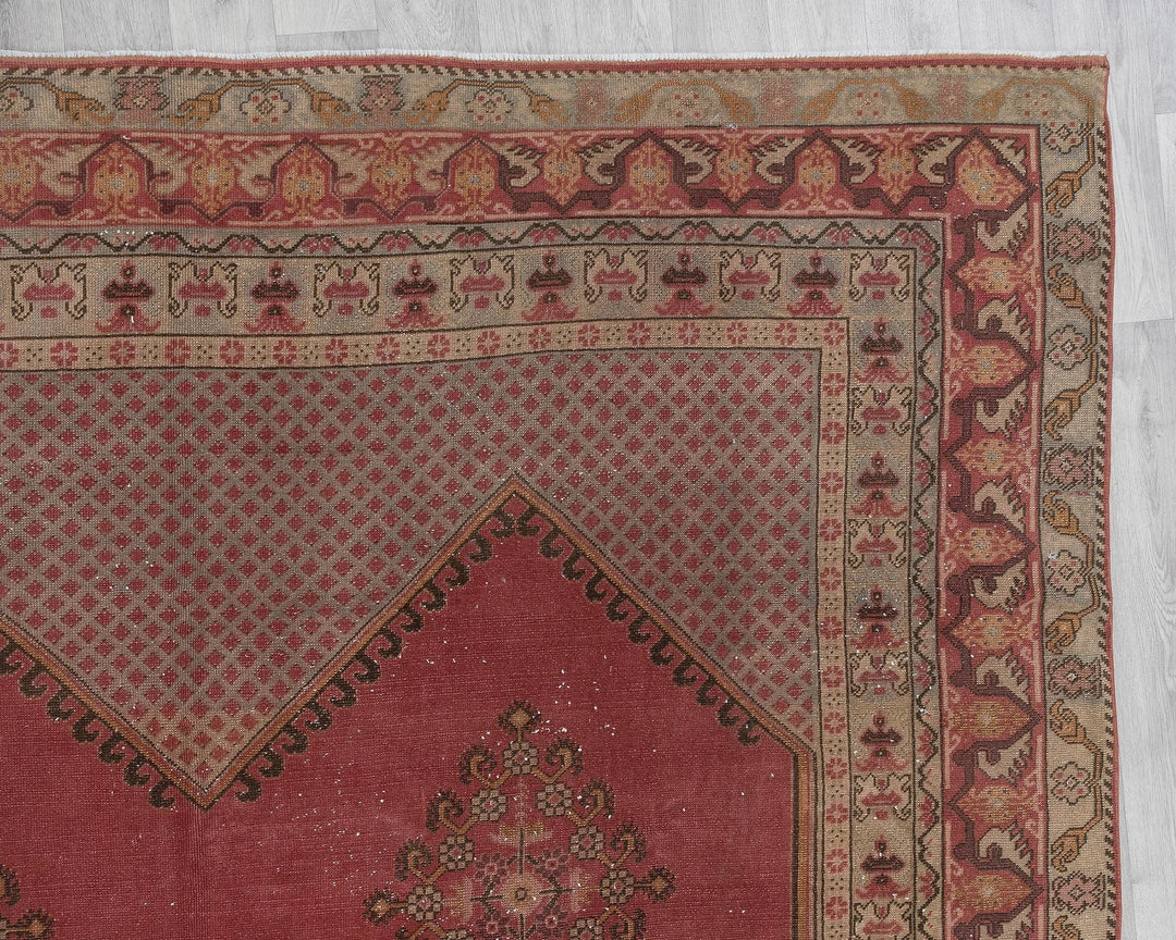 Pink Turkish Oushak Rug 7' 10" x 10' 10" Hand-Knotted | No. VR42434