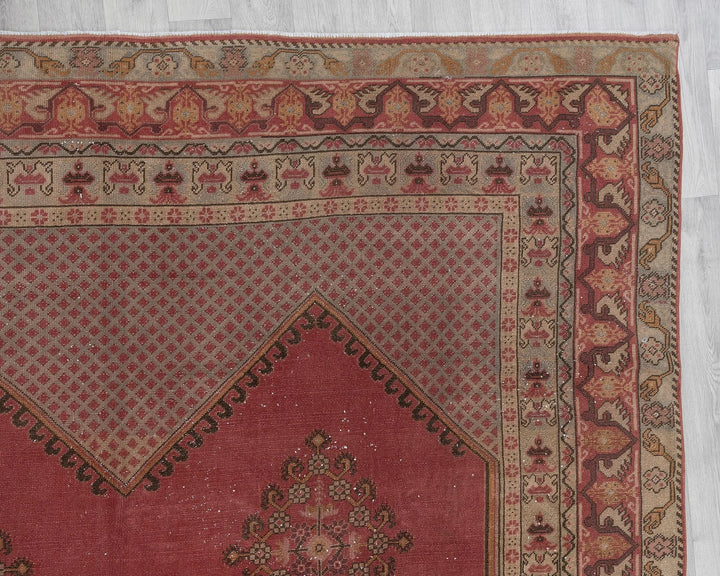 Pink Turkish Oushak Rug 7' 10" x 10' 10" Hand-Knotted | No. VR42434
