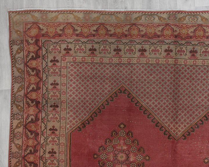 Pink Turkish Oushak Rug 7' 10" x 10' 10" Hand-Knotted | No. VR42434