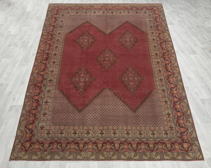 Pink Turkish Oushak Rug 7' 10" x 10' 10" Hand-Knotted | No. VR42434