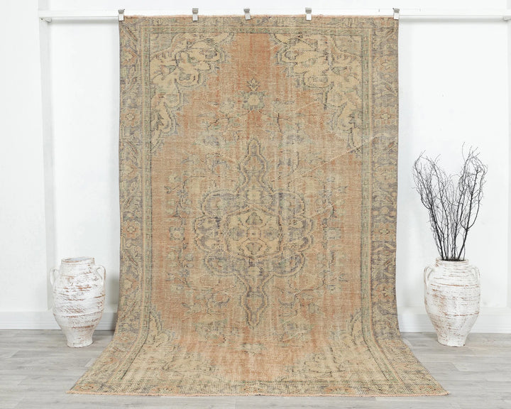 Multicolor Turkish Oushak Rug 5' 11" x 9' 5" Hand-Knotted | No. VR42560