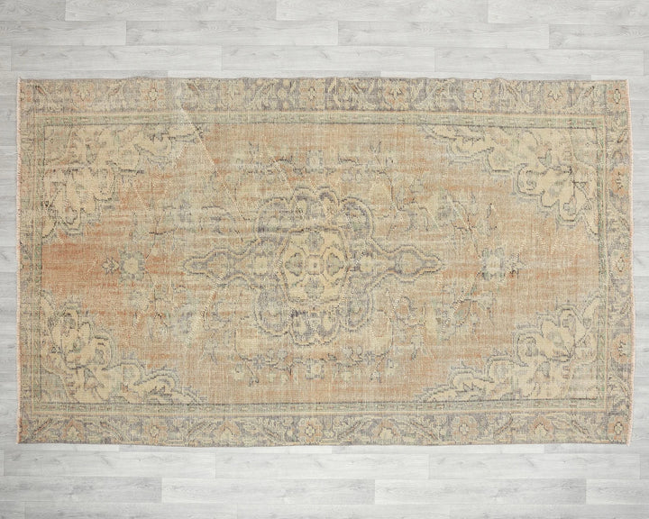 Multicolor Turkish Oushak Rug 5' 11" x 9' 5" Hand-Knotted | No. VR42560