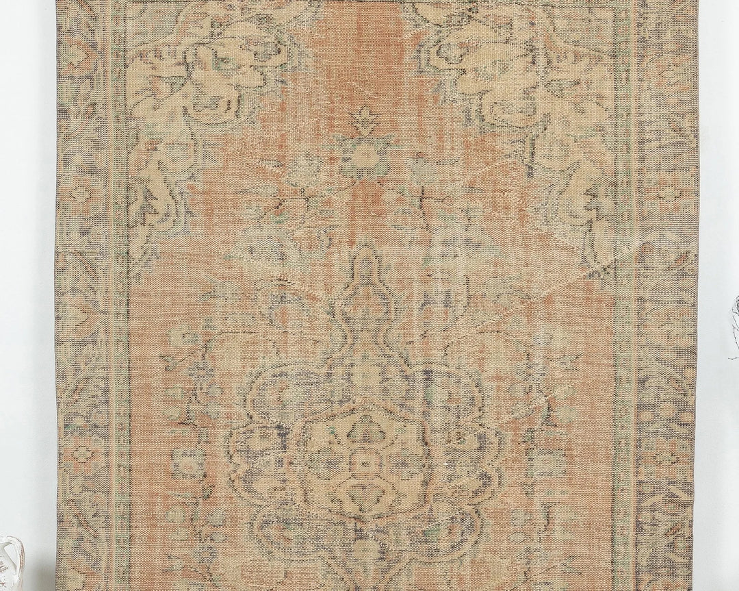 Multicolor Turkish Oushak Rug 5' 11" x 9' 5" Hand-Knotted | No. VR42560
