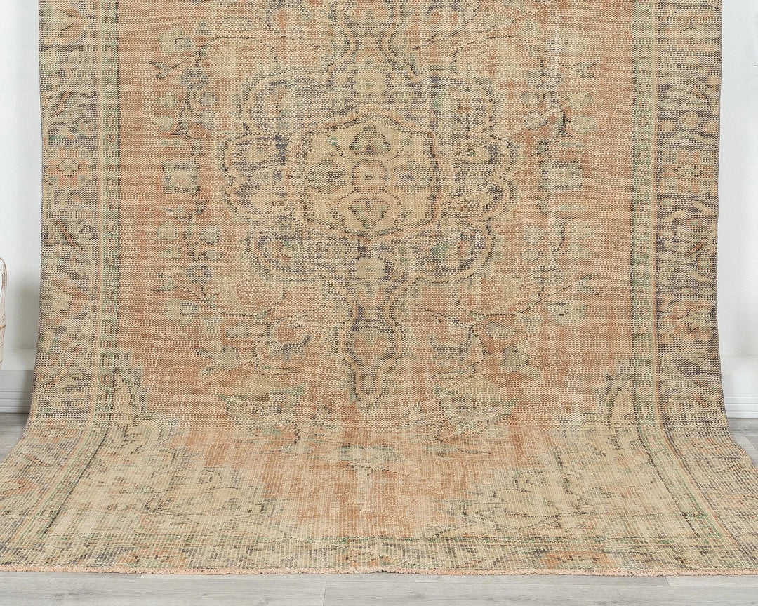 Multicolor Turkish Oushak Rug 5' 11" x 9' 5" Hand-Knotted | No. VR42560