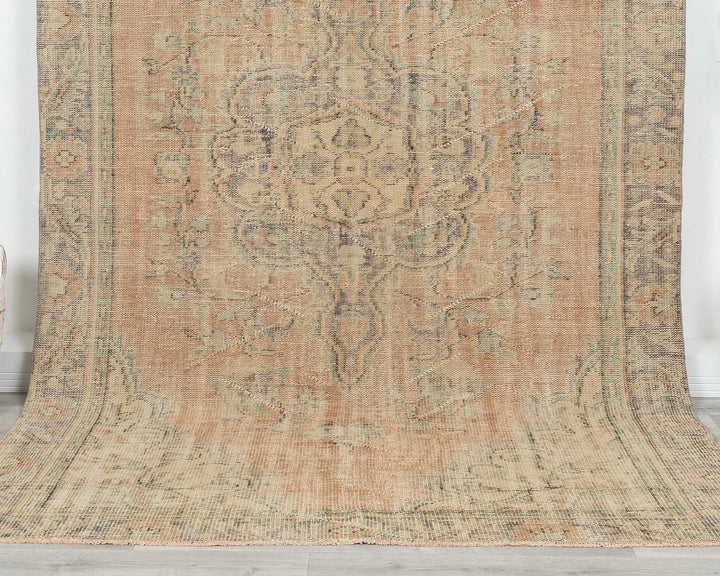 Multicolor Turkish Oushak Rug 5' 11" x 9' 5" Hand-Knotted | No. VR42560