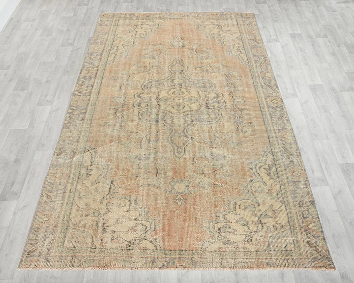 Multicolor Turkish Oushak Rug 5' 11" x 9' 5" Hand-Knotted | No. VR42560