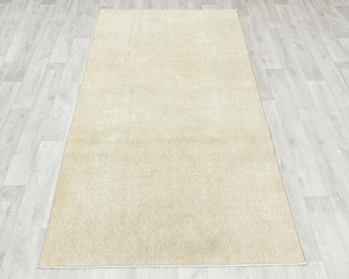 Beige Turkish Oushak Rug 6' 10" x 3' 9" Hand-Knotted | No. VR42566