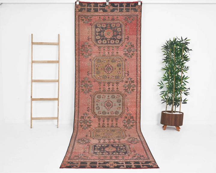 Multicolor Turkish Oushak Rug 3' 1" x 10' 8" Hand-Knotted | No. VR42624
