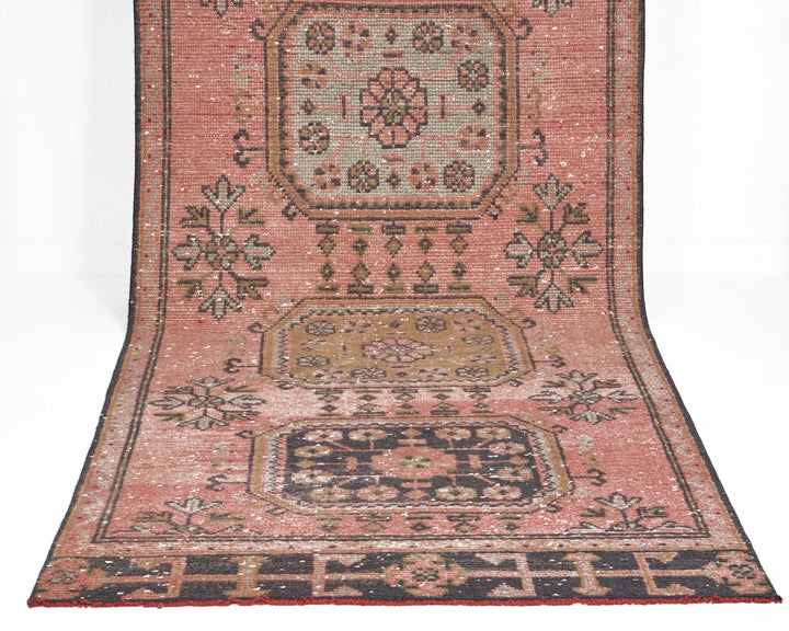Multicolor Turkish Oushak Rug 3' 1" x 10' 8" Hand-Knotted | No. VR42624
