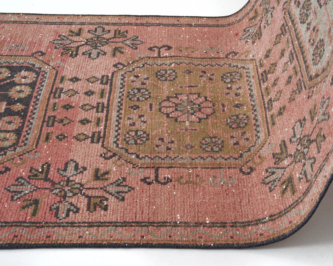 Multicolor Turkish Oushak Rug 3' 1" x 10' 8" Hand-Knotted | No. VR42624