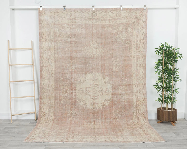 Multicolor Turkish Oushak Rug 6'7" x 9'4" Hand-Knotted | No. VR42833