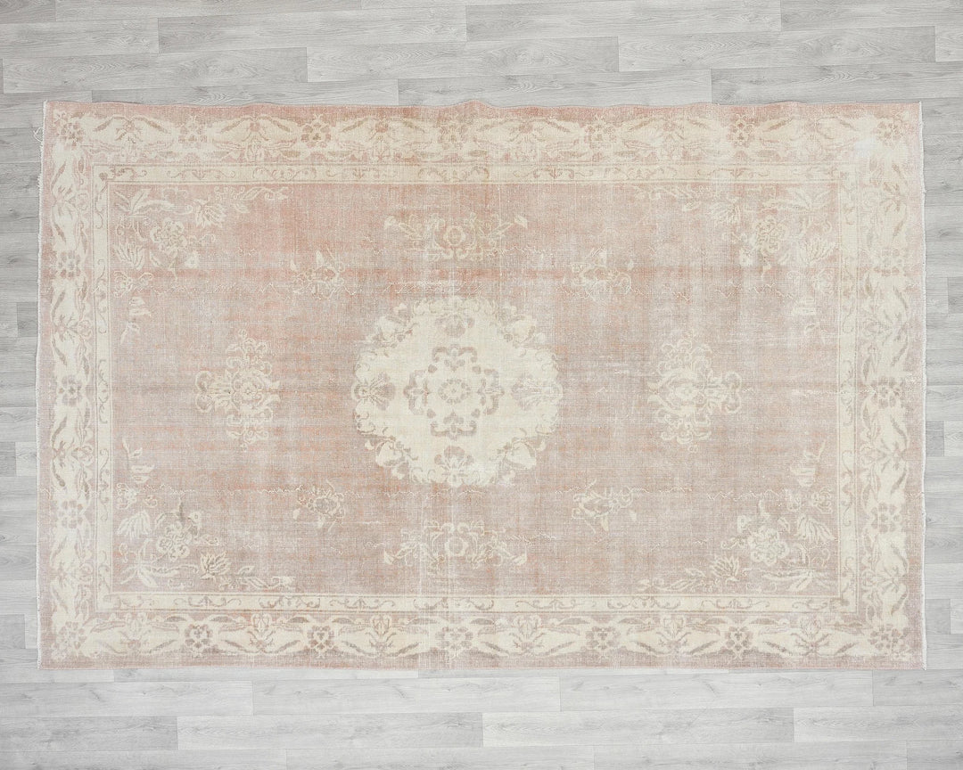 Multicolor Turkish Oushak Rug 6'7" x 9'4" Hand-Knotted | No. VR42833