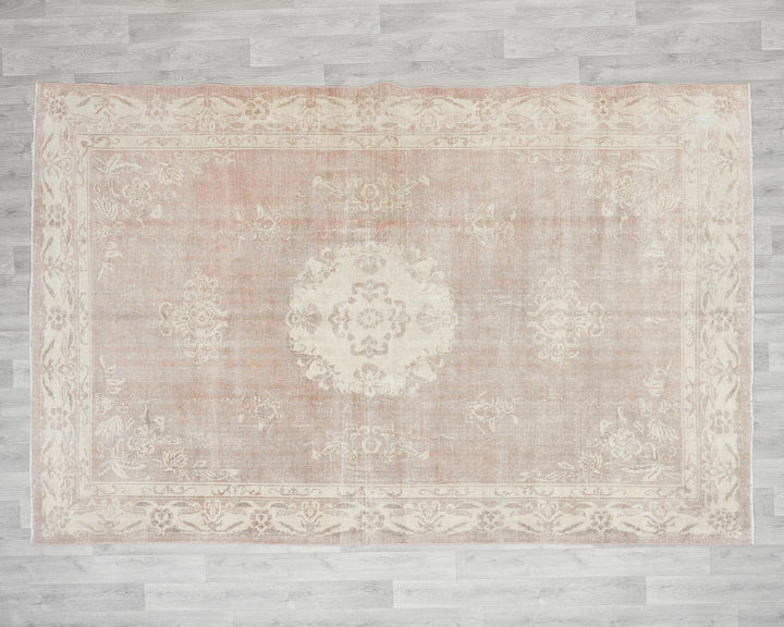 Multicolor Turkish Oushak Rug 6'7" x 9'4" Hand-Knotted | No. VR42833
