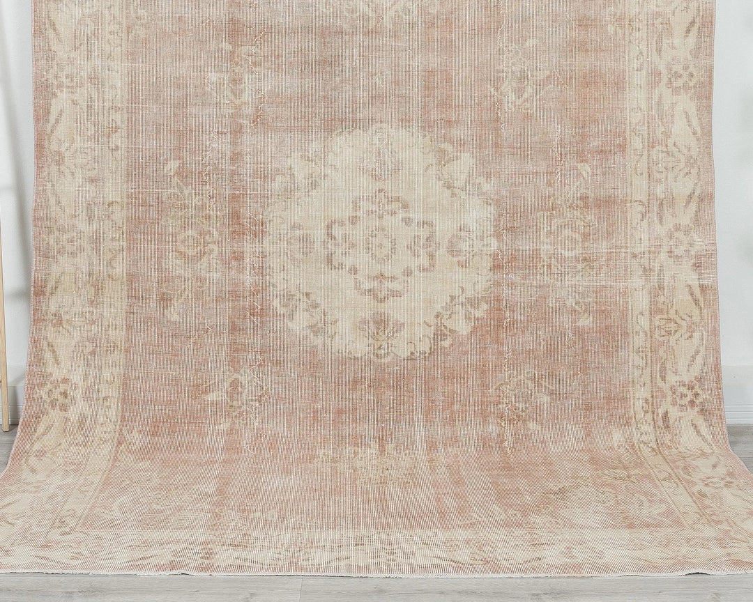 Multicolor Turkish Oushak Rug 6'7" x 9'4" Hand-Knotted | No. VR42833