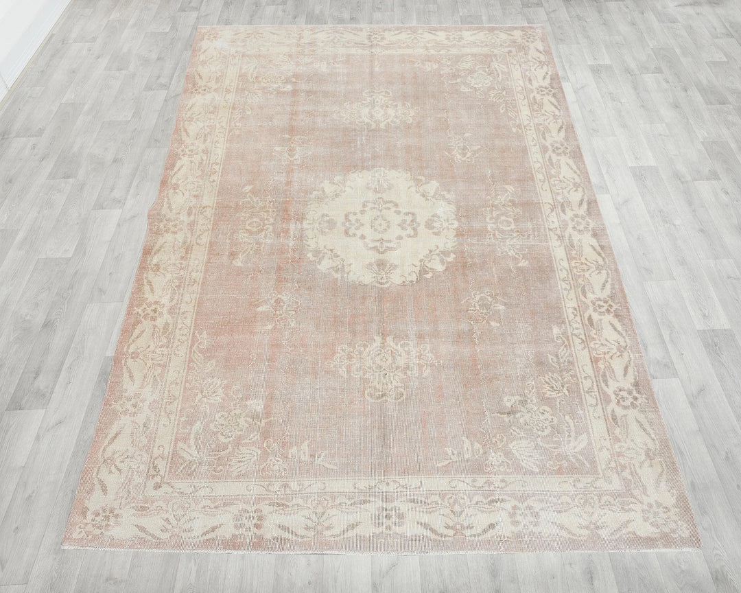 Multicolor Turkish Oushak Rug 6'7" x 9'4" Hand-Knotted | No. VR42833