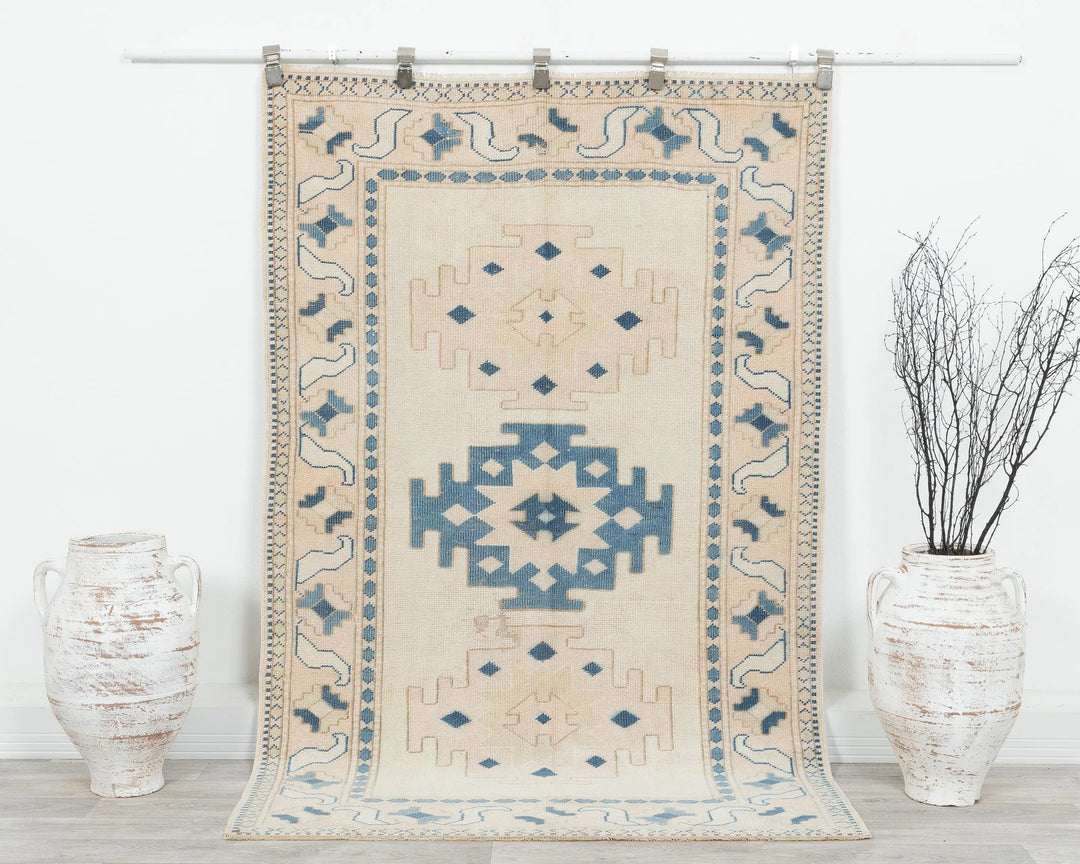 Multicolor Turkish Oushak Rug 4' 1" x 6' 6" Hand-Knotted | No. VR42851