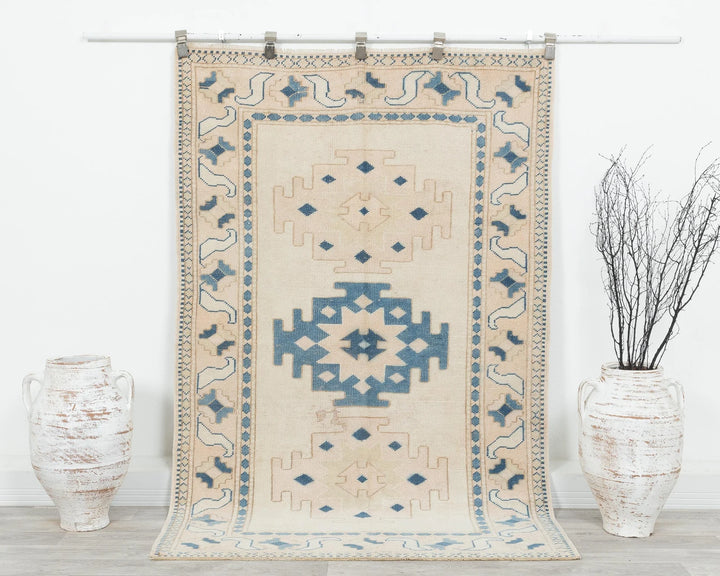 Multicolor Turkish Oushak Rug 4' 1" x 6' 6" Hand-Knotted | No. VR42851
