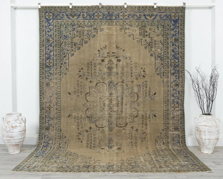 Multicolor Turkish Oushak Rug 7'2" x 9'7" Hand-Knotted | No. VR42958