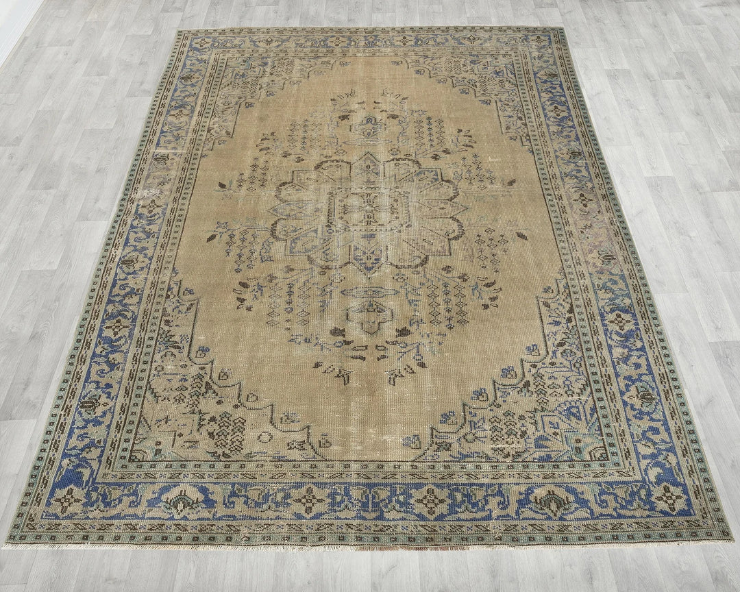 Multicolor Turkish Oushak Rug 7'2" x 9'7" Hand-Knotted | No. VR42958