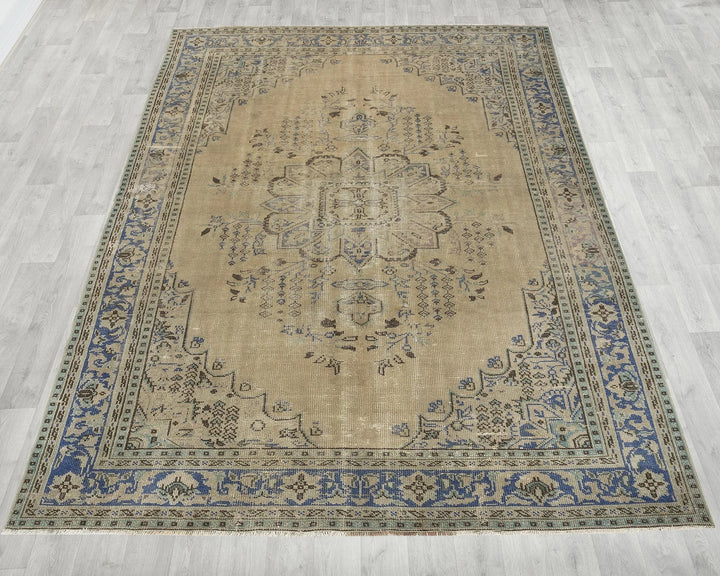 Multicolor Turkish Oushak Rug 7'2" x 9'7" Hand-Knotted | No. VR42958