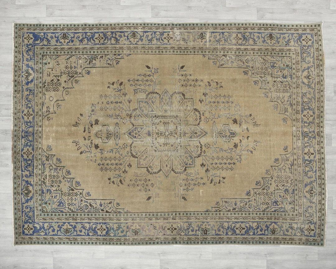 Multicolor Turkish Oushak Rug 7'2" x 9'7" Hand-Knotted | No. VR42958