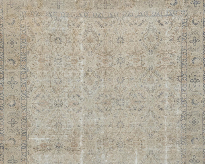 Beige Turkish Oushak Rug 6'8" x 9'5" Hand-Knotted | No. VR43221