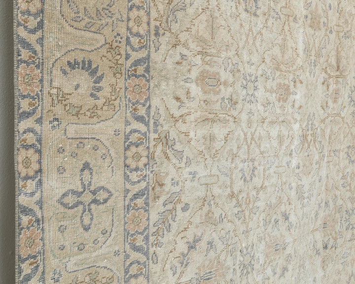 Beige Turkish Oushak Rug 6'8" x 9'5" Hand-Knotted | No. VR43221