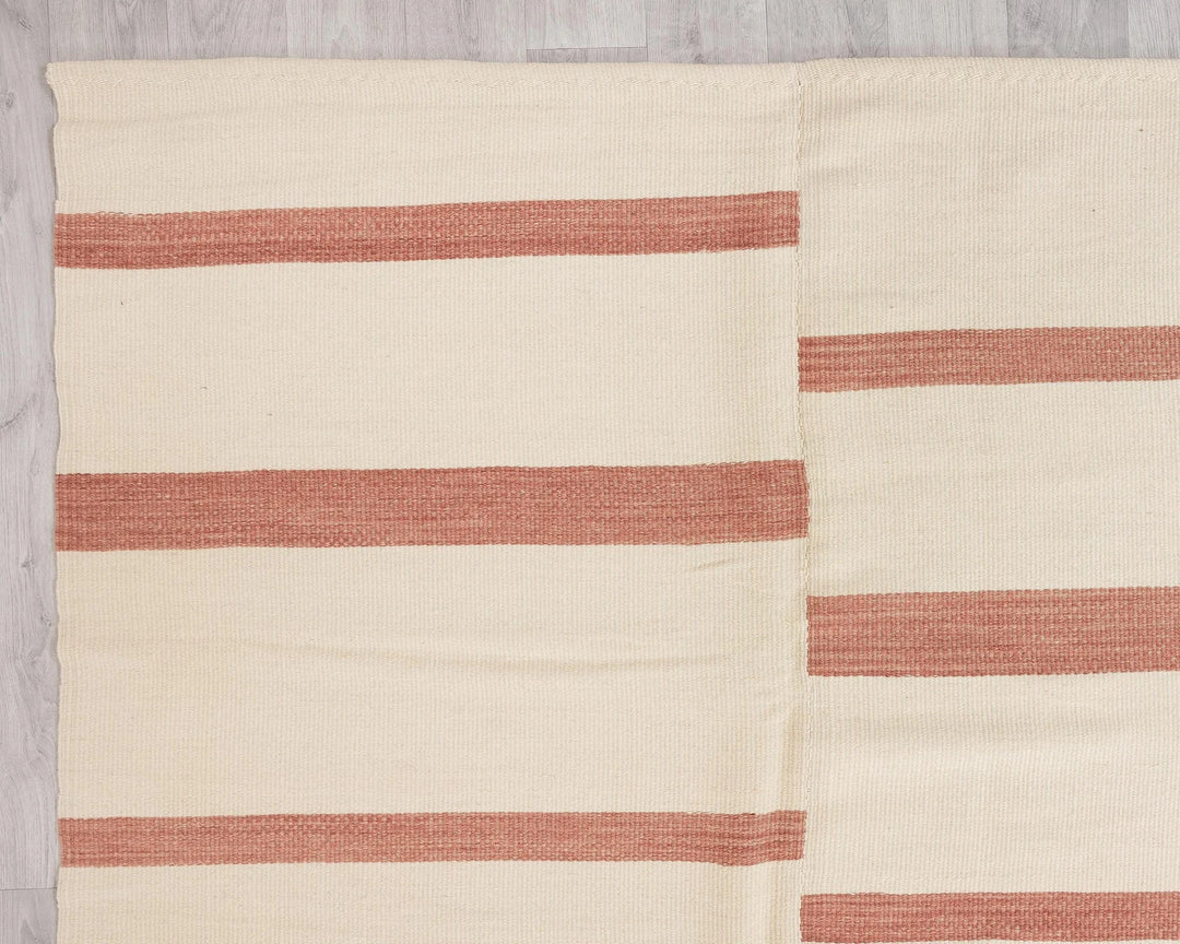 Beige Turkish Kilim Rug 10' x 13' 1" Flat-Weave | No. VR43353