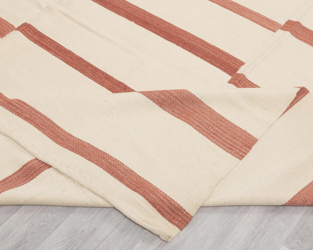 Beige Turkish Kilim Rug 10' x 13' 1" Flat-Weave | No. VR43353