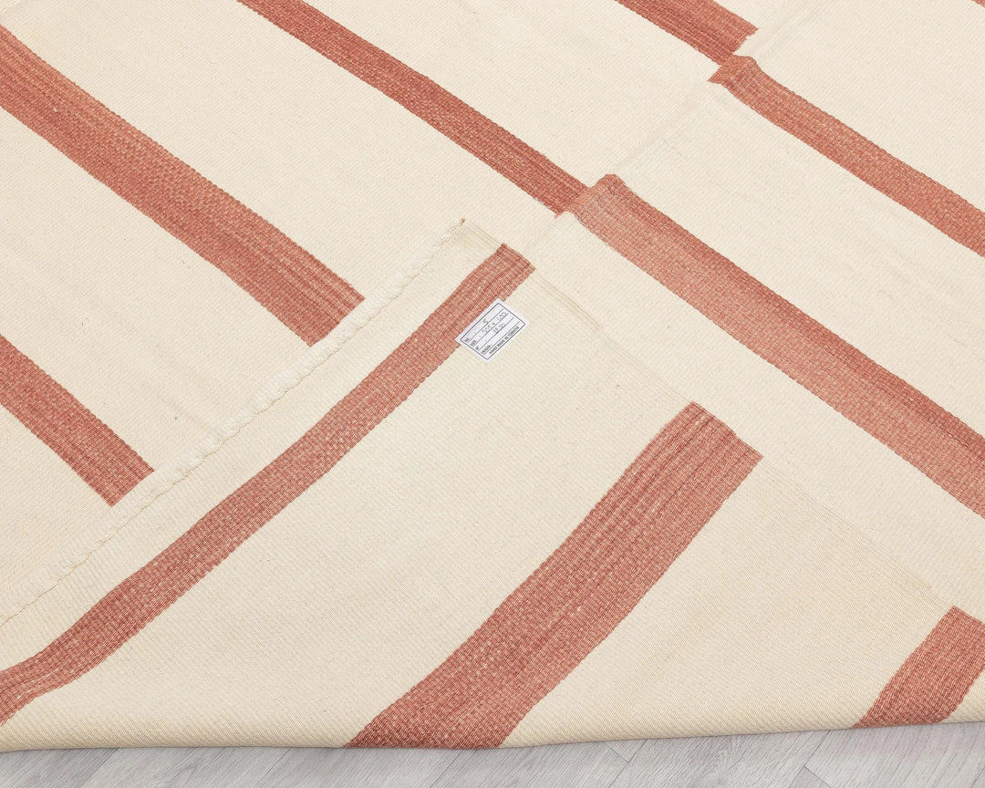 Beige Turkish Kilim Rug 10' x 13' 1" Flat-Weave | No. VR43353