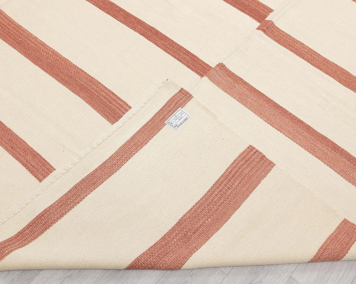 Beige Turkish Kilim Rug 10' x 13' 1" Flat-Weave | No. VR43353